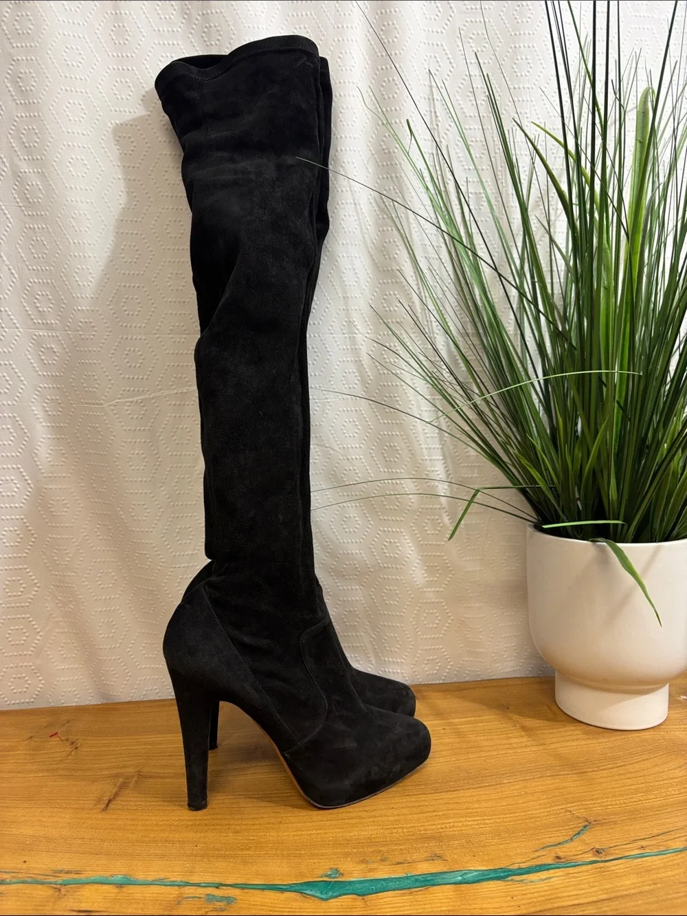 Karen millen over the knee suede stretch boot 38